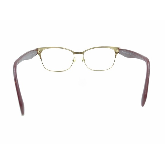 Prada VPR 65R UAN-1O1 Dark Red Gold Eyeglasses Frames 53-16 140 Italy Designer - Picture 5 of 12